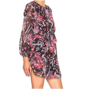 IRO Silk chiffon long sleeve Dress mini Size 10 Dress Abstract Long Sleeve